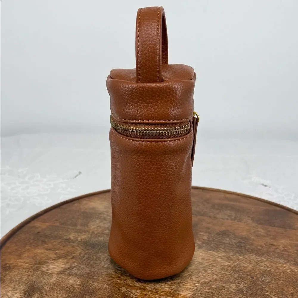 Fawn Design Baby Bottle Bag Brown Insulated Food Safe Pebble Faux Leather